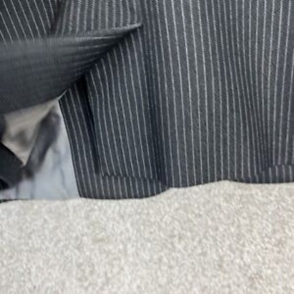Tahari Arthur S Levine Jacket Womens 12 Gray Stripe Button Polyester Blend-6583 - Picture 11 of 13